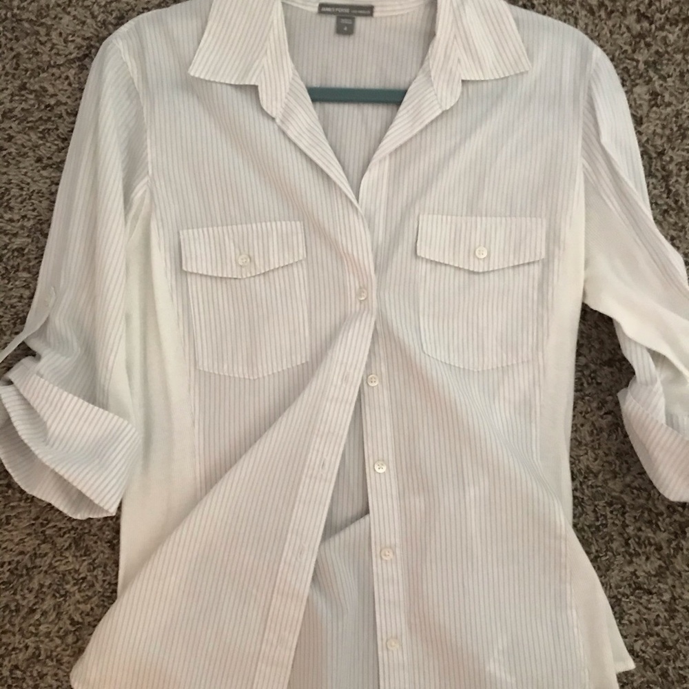 James Peres Button Down Fitted Top